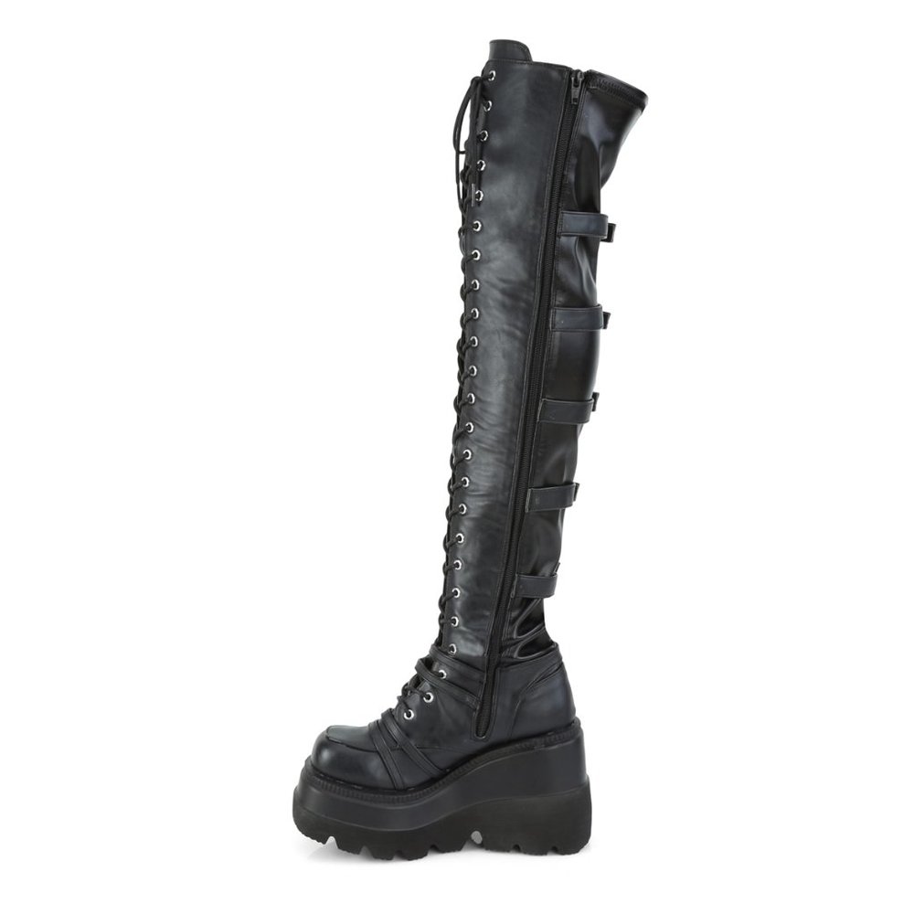 Thigh High Platform Goth Punk Rock Boots Shaker Stomper - Picture 16 of 17